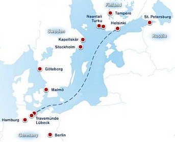 Finnlines Route Karte